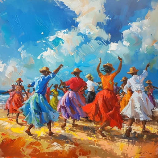 A rhythmic journey through havana, showcasing afro cuban percussive elements and vibrant melodies that inspire hope and joy. The dynamic interplay of instruments paints a vivid picture of a sunlit, thriving city with a heartbeat of dance and cultural celebration