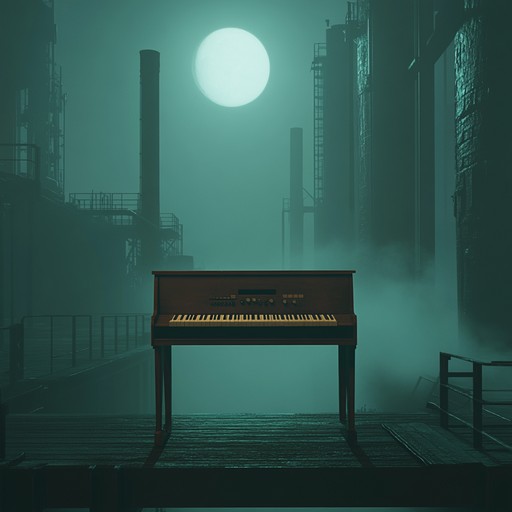 In an alternate version, the piece delves deeper into the narrative of sentient machines, highlighting their unspoken dreams and fears, embedded within a landscape of echoing industrial noises and serene melodic flows.