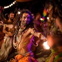 energetic rhythms and chants driving tribal celebrations