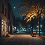 whispering winds, nighttime strolls, calming cityscape