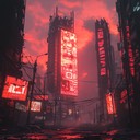 thundering bass with scorching synths, capturing cyberpunk aggression.
