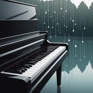 soft piano notes depicting a tranquil rainy afternoon.