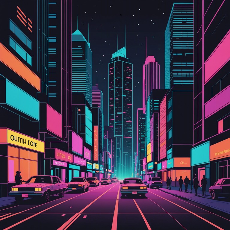 This composition captures the essence of a vibrant cityscape at night, featuring energetic beats and a feel of youthful exuberance that propels listeners into a neon lit world of adventure and mystery. The music has a pulsating rhythm, perfect for dance enthusiasts and fans of modern k pop trends