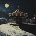 an eerie waltz through a surreal nocturnal carnival landscape.