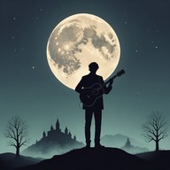 guitar whispers under moonlit suspense