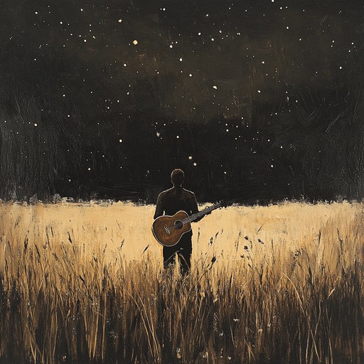 An intimate guitar composition that captures the essence of solitude and the quiet beauty of wandering through expansive fields under the night sky.