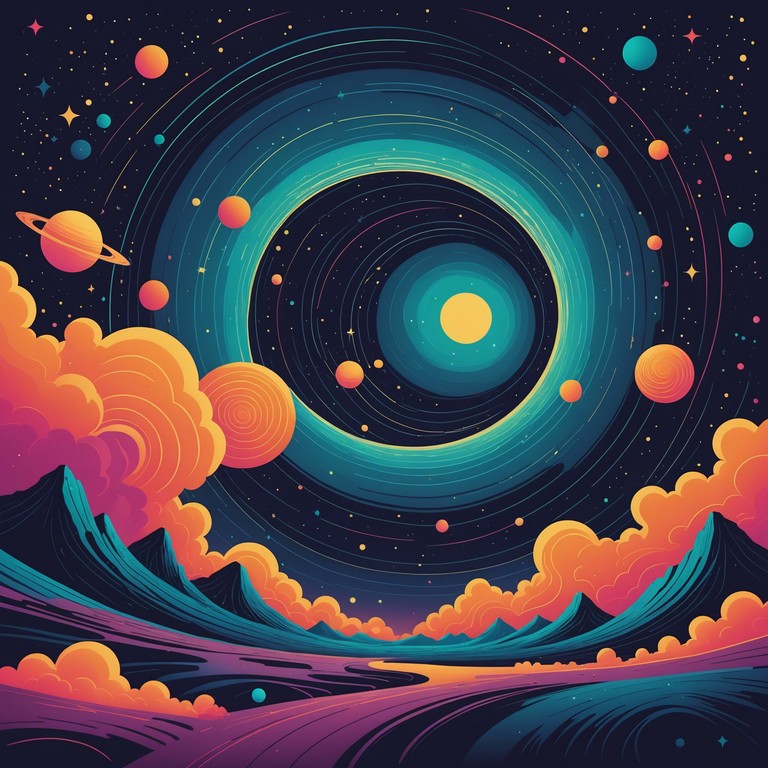 This track leverages deep, resonant guitar tones intertwined with swirling effects and intricate melodic structures to create a sensory journey through space and time. The piece aims to evoke a sense of wonder and ethereal exploration, capturing the essence of a psychedelic adventure propelled by rock influences.