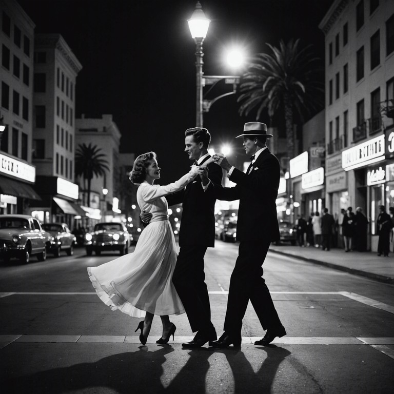 Golden era dreams sweeps you into the glamour of 1950s hollywood, with a soul touching saxophone at the forefront of a big band ensemble, creating a backdrop for scenes of timeless elegance and romantic escapades under the soft glow of street lamps.