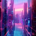 vibrant journey through futuristic neon lit cityscape