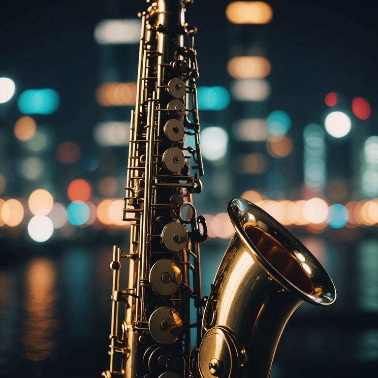 A captivating exploration of urban nightlife through the lens of a melodic jazz house composition, featuring the smooth saxophone as it weaves between the lines of light and shadow, caressing the listener into a sense of entranced curiosity.