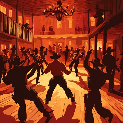 A lively instrumental capturing the playful antics of a saloon showdown, featuring energetic rhythms and whimsical western motifs.