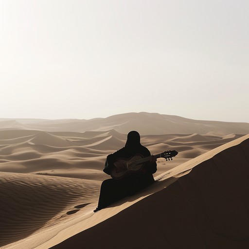 An instrumental track featuring a poignant oud melody, enveloped by atmospheric layers that convey the essence of a longing journey through the middle eastern deserts, capturing both the beauty and mystique of the region.