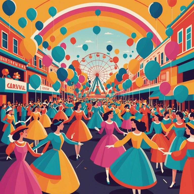 This track encapsulates the spirit of a grand carnival parade with riveting horn melodies that weave through a backdrop of energetic drum rhythms, bringing the essence of celebration to life. The music emanates a joyous vibe perfect for festive outdoor events or lively parties, capturing the free spirited heart of carnival culture.