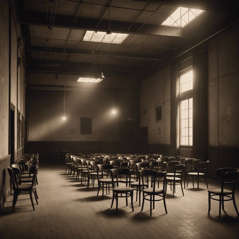 In the quiet corners of a once grand cabaret theater, now only visited by the echoes of the past, our song rises as a beacon of dim light. The accordion breathes life into stories untold, creating a space where every note offers a hint of redemption amid despair.