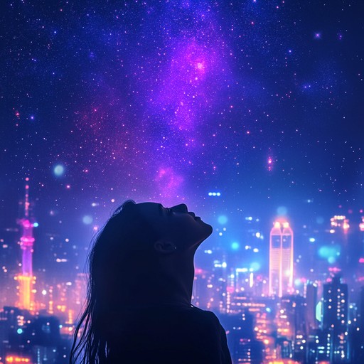 An instrumental k pop track weaving shimmering synths and delicate melodies, creating a dreamy atmosphere reminiscent of drifting among stars in a neon lit sky.