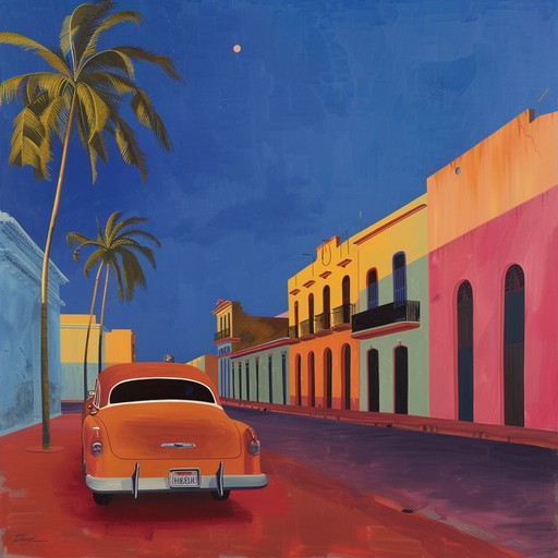 This vibrant composition captures the essence of a warm havana night, with the infectious rhythms of salsa and rumba pulsating through the air. The intricate percussive patterns of congas, bongos, and timbales intertwine with the melodic lines of the piano, creating a rich tapestry of sound that transports the listener to the colorful streets of cuba's capital city. The piece builds in intensity, with the brass section adding powerful and joyful punctuations, while the bass keeps the groove steady and irresistible. It's a celebration of life, love, and the irrepressible spirit of the cuban people