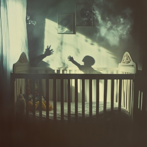 Create an unnerving lullaby that invokes the presence of mysterious specters in a child's room, blending ghostly melodies with the spine chilling atmosphere of nocturnal phantoms.