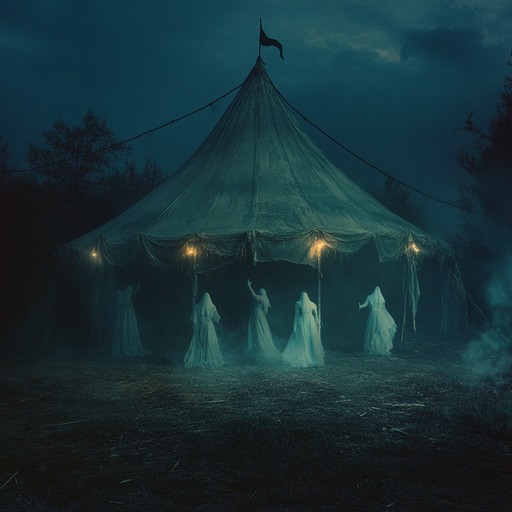 Imagine an abandoned circus at midnight, where ghostly whispers and eerie melodies fill the air. The sound of a weathered calliope creates an unsettling atmosphere, as if clowns and acrobats from past performances have returned as phantoms. The tune captures a blend of vintage circus sounds with a dark, novelty twist that is both captivating and chilling