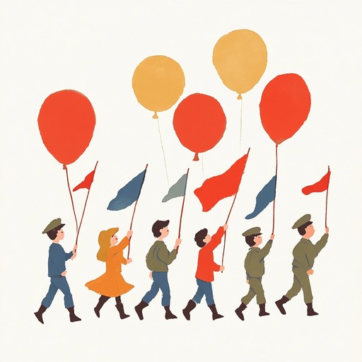 This playful instrumental piece features a lively fife melody, backed by rhythmic drum patterns, reminiscent of historical marches. The music evokes a sense of playful patriotism, perfect for fourth of july celebrations or other national events. Its cheerful and bright tones are designed to instill a sense of pride and camaraderie among listeners.