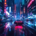 funky adventure through neon lit urban nightscape