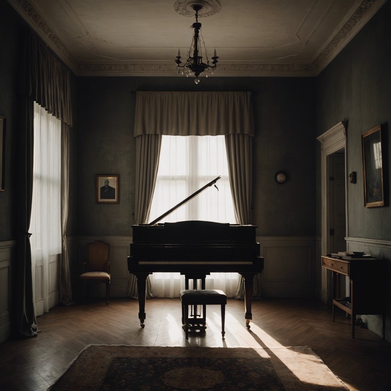 As shadows dance on the walls of a dim bedroom, the gentle keys of the piano echo softly, binding with the whispers of the city's whispers. These sounds mix creating a multi layered auditory experience that pulls the listener into a deep state of pondering and serenity, where every note resonates with the soul’s quieter sentiments.