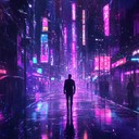 instrumental cyberpunk track evoking introspection beneath neon lit cityscapes.