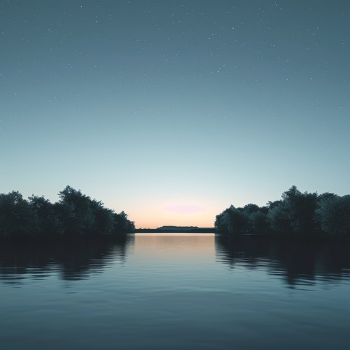 A soft, tender bluegrass tune featuring gentle banjo strumming, embodying a sense of calmness and nostalgia, reminiscent of a peaceful evening by a starlit riverbank.