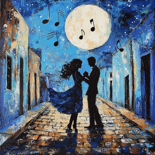 An enchanting instrumental composition blending soulful afro cuban rhythms and romantic melodies, evoking the passion and tenderness of a moonlit dance between two lovers on the colorful streets of havana.