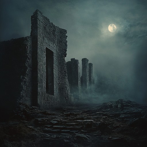 A haunting ambient piece featuring soft violin melodies that evoke a sense of mystery and suspense, reminiscent of wandering through ancient, mist shrouded ruins under the moonlight.