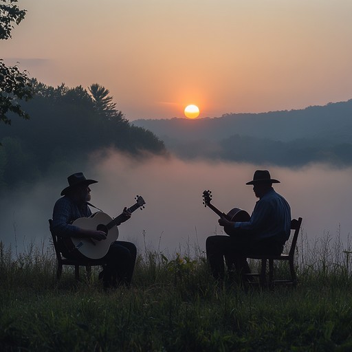 A gentle bluegrass tune that paints a picture of a misty morning in the blue ridge mountains. The interplay of banjo and guitar creates an evocative backdrop, drawing on themes of nature and introspection. This instrumental piece brings forth feelings of wistfulness and tranquility, perfect for moments of reflection.