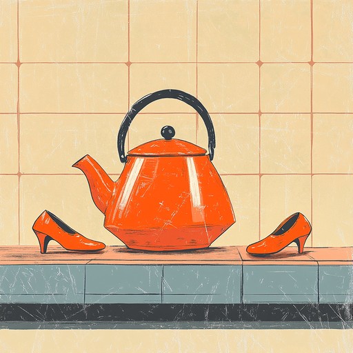 An instrumental piece that combines whimsical sounds of a teapot whistling with a playful tango rhythm, evoking a cozy afternoon in a warm kitchen where teapots dance and whisper secrets.