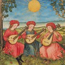 instrumental lute piece echoing joyous medieval celebrations and dances