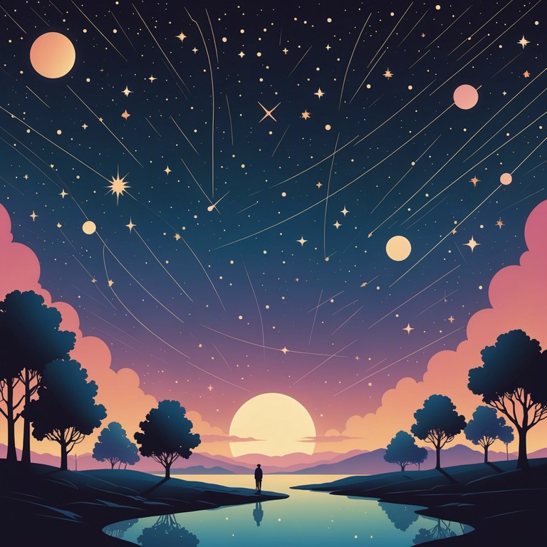 Imagine floating gently through the cosmos, surrounded by stars and soft nebulae, with delicate synth layers that wrap you in a comforting blanket of sound.