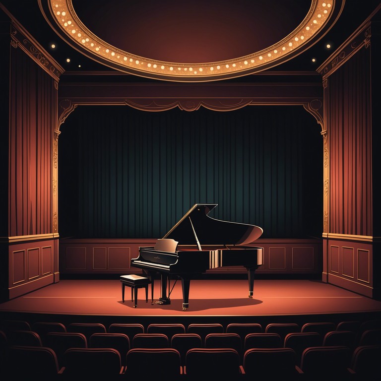 A lonely, haunting piano piece that captures the essence of solitude and emotional depth as it resonates through an empty broadway theater, conveying stories untold and dreams unfulfilled. The melody wavers between hope and melancholy, creating a deep introspective journey.