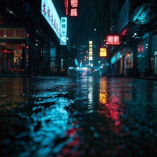 This alternative description envisions a peaceful night in the city, with gentle lo fi rhythms combining with the sounds of distant traffic and soft rain, perfect for relaxation or meditative contemplation.