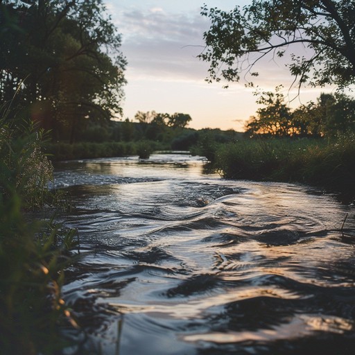 A calming instrumental piece evoking the gentle flow of a serene river, perfect for unwinding and finding peace. Soft piano melodies intertwine with subtle atmospheric textures, creating an immersive and tranquil auditory experience.