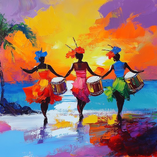 This piece radiates the infectious energy of a carnival, enhanced by the bright sounds of steelpan and rhythmic percussion. It's designed to make listeners feel like they're dancing under the setting sun at a vibrant tropical festival.