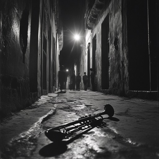 In this instrumental piece, the muted trumpet leads over shadowy mambo beats, creating an atmosphere reminiscent of a haunted havana night. The composition blends dark undertones with lively rhythms, inviting listeners to a dance with the unknown.