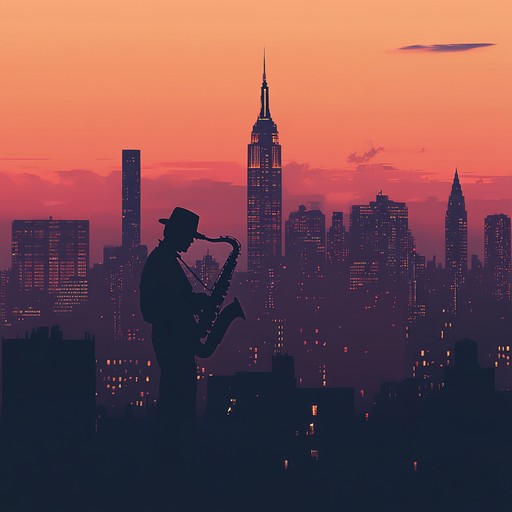 In this piece, a smooth saxophone delivers a calming yet evocative narrative, reminiscent of a quiet evening walk through a softly lit urban landscape. The gentle flow of its melody blends with ambient street sounds, encapsulating the essence of city life winding down under a twilight sky.