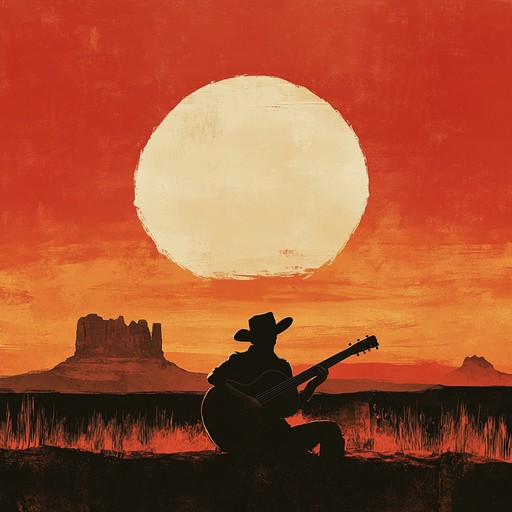 This instrumental track captures the soul of a cowboy's passionate love, set against the backdrop of the wild, rugged western landscape. The delicate twang of the guitar paints vivid pictures of desert sunsets and star speckled nights, imbued with nostalgia and longing. The tempo ebbs and flows, mirroring the cowboy's turbulent emotions, making this piece a compelling narrative of love and adventure.