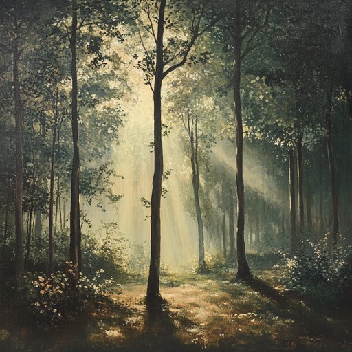 Echoes from bygone woods uses piano melodies to create a serene and soothing piece that reflects the calm and timeless atmosphere of a deep, untouched forest. It conjures images of sunbeams breaking through treetops and the quiet mystery that pervades a thick, age old woodland.