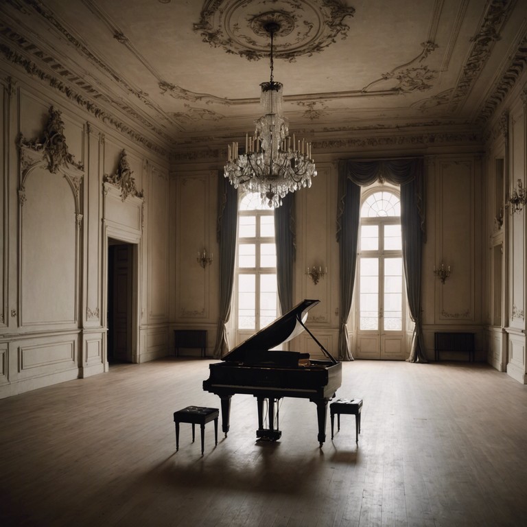 In an old, abandoned mansion, the music captures a haunting scenario where shadows seem to dance as suspense builds with each echoing note. An uninvolved observer would feel as though unseen eyes watch from the darkness, reflecting the eerie serenity and sudden rushes of tension