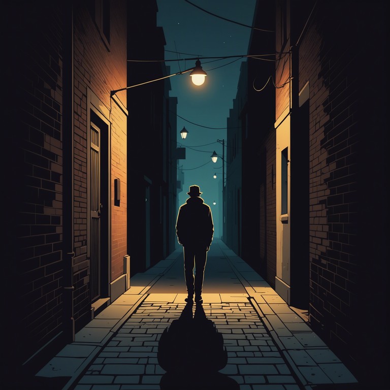 In a story driven anime scene, shadows lurk beyond silence sets the backdrop for a critical, suspense filled moment. This music piece capitalizes on the eerie and uncertain, featuring shadowy undertones and spikes of intense sounds to represent lurking danger and near palpable tension. This track is ideal for scenes depicting stealth, unspoken threats, or suspenseful anticipation in a dark, mysterious setting.