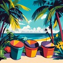 an uplifting tropical instrumental with vibrant, energetic island beats