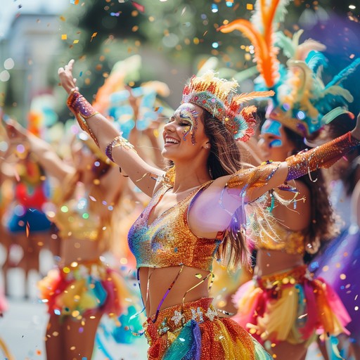 This instrumental track shines with a colorful vibrancy reminiscent of a summer parade filled with twinkling decorations and happy faces. The electric guitar leads with effervescent melodies that evoke scenes of sunshine, laughter, and sparkling celebrations, creating a soundscape that is both joyful and engaging.