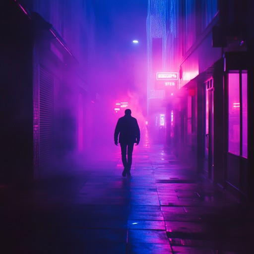 A mesmerizing blend of 80s synthwave with enigmatic melodies, featuring pulsating synth lines, dreamy pads, and intricate patterns that transport listeners to a world of neon lit streets and mysterious encounters. Each note builds a captivating narrative of nostalgia and intrigue.