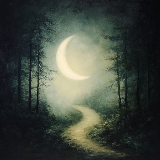 Gentle acoustic plucks and ambient tones create a dark, mystical journey through moonlit woodlands. Perfect for introspective reflection and serene yet eerie settings.