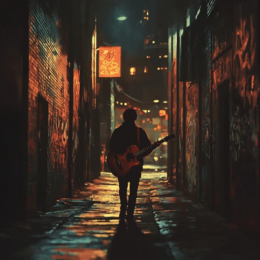 An instrumental track blending soulful melodies with raw punk energy, featuring brooding basslines and edgy guitar riffs that evoke urban isolation