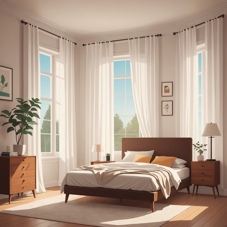 This composition transports the listener into a serene state, ideal for contemplation or gentle rest. Smooth and inviting, it's perfect for a slow afternoon or early morning tranquility, reminiscent of a lazy, sunlit room where time seems to pause.