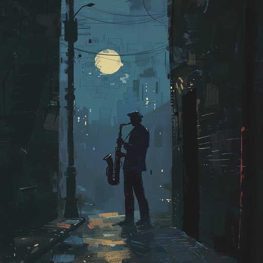 Dive into the depths of a hauntingly beautiful jazz piece where soulful melodies sway with echoing rhythms. The sultry saxophone leads the way through the eerie nightscape, painting a vivid picture of longing and mystery.